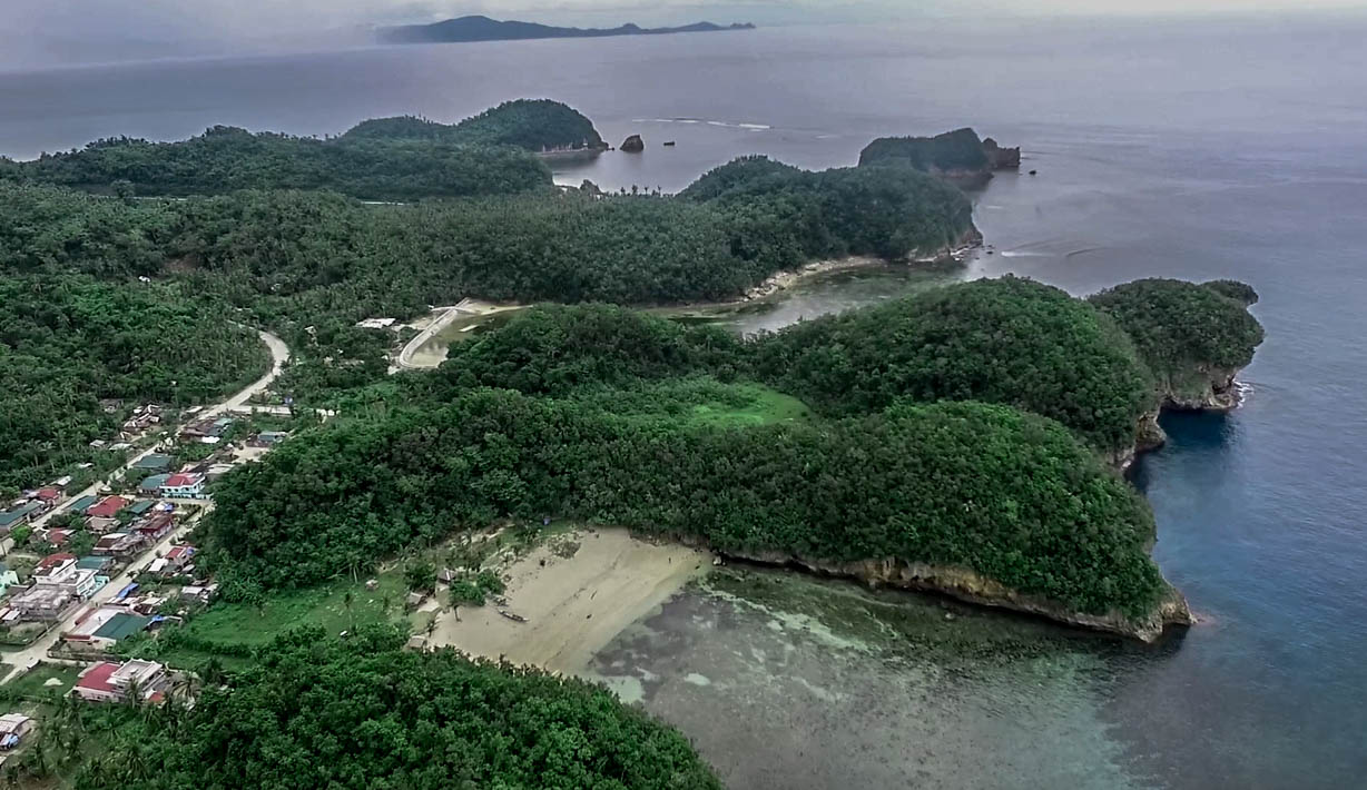 drone picture of talisoy beach in virac catanduanes philippines